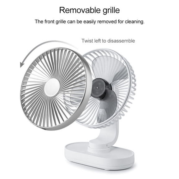 D77 4W Micro USB & USB-C / Type-C Rechargeable Portable Four-speed Adjustable Automatic Head Shaking Desktop Fan(Pink)