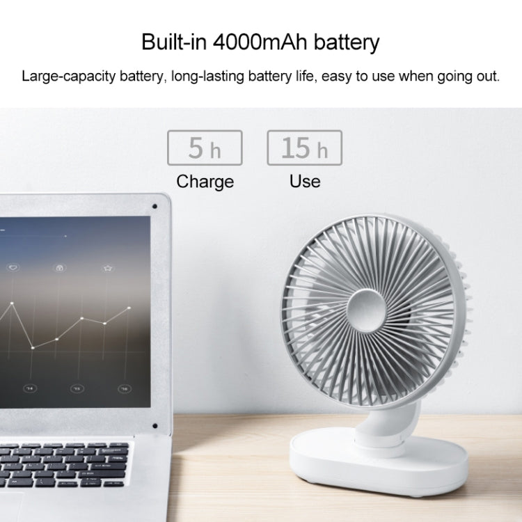 D77 4W Micro USB & USB-C / Type-C Rechargeable Portable Four-speed Adjustable Automatic Head Shaking Desktop Fan(Pink)