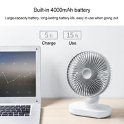 D77 4W Micro USB & USB-C / Type-C Rechargeable Portable Four-speed Adjustable Automatic Head Shaking Desktop Fan(Pink)