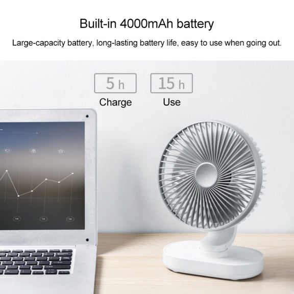 D77 4W Micro USB & USB-C / Type-C Rechargeable Portable Four-speed Adjustable Automatic Head Shaking Desktop Fan(Pink)