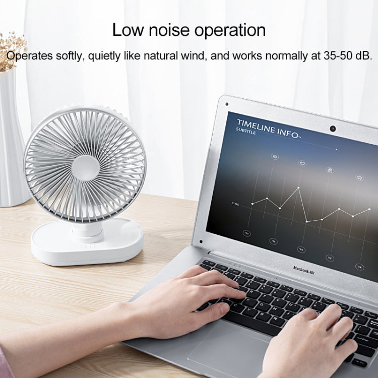 D77 4W Micro USB & USB-C / Type-C Rechargeable Portable Four-speed Adjustable Automatic Head Shaking Desktop Fan(Pink)
