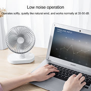 D77 4W Micro USB & USB-C / Type-C Rechargeable Portable Four-speed Adjustable Automatic Head Shaking Desktop Fan(Pink)