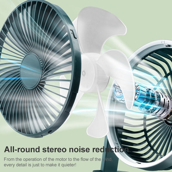 F701 Desktop Electric Fan with LED Display (Green)