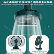 F702 Automatic Shaking Desktop Electric Fan with LED Display (White)