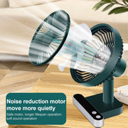F702 Automatic Shaking Desktop Electric Fan with LED Display (White)
