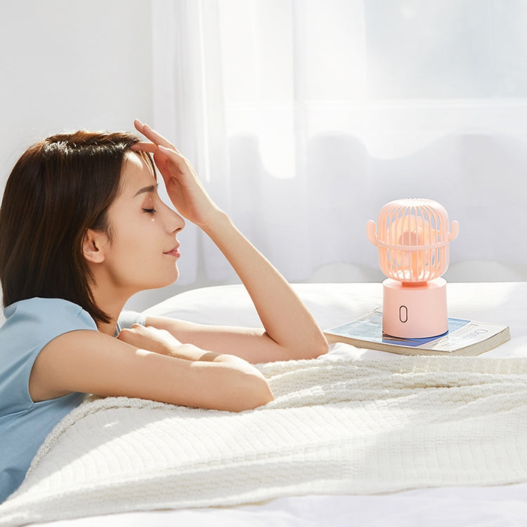 F6 Cactus Portable Mini Fan USB Shaking Head Handheld Desk Electric Fan (Pink)