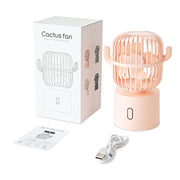 F6 Cactus Portable Mini Fan USB Shaking Head Handheld Desk Electric Fan (Pink)