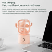 F6 Cactus Portable Mini Fan USB Shaking Head Handheld Desk Electric Fan (Pink)
