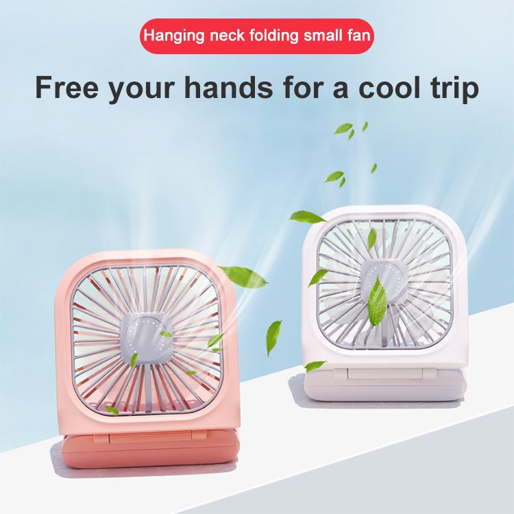 F20 Electroplating Handheld Fan Portable Desktop Folding Mute USB Hanging Neck Fan (Green)