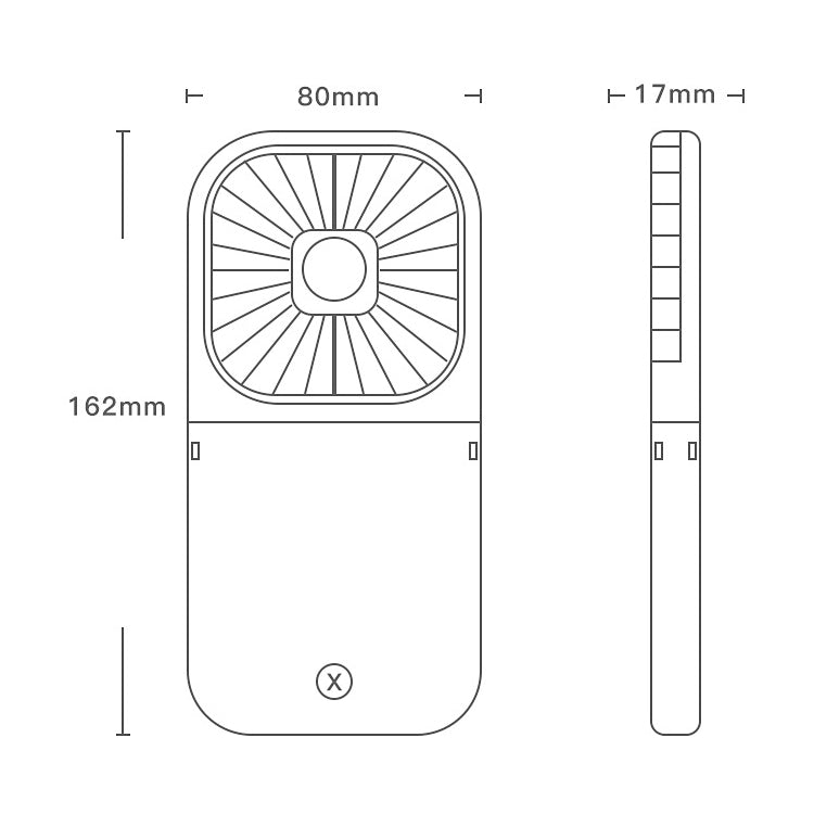 F20 Electroplating Handheld Fan Portable Desktop Folding Mute USB Hanging Neck Fan (Green)