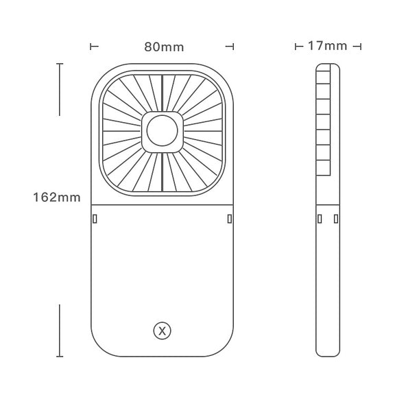 F20 Electroplating Handheld Fan Portable Desktop Folding Mute USB Hanging Neck Fan (Green)