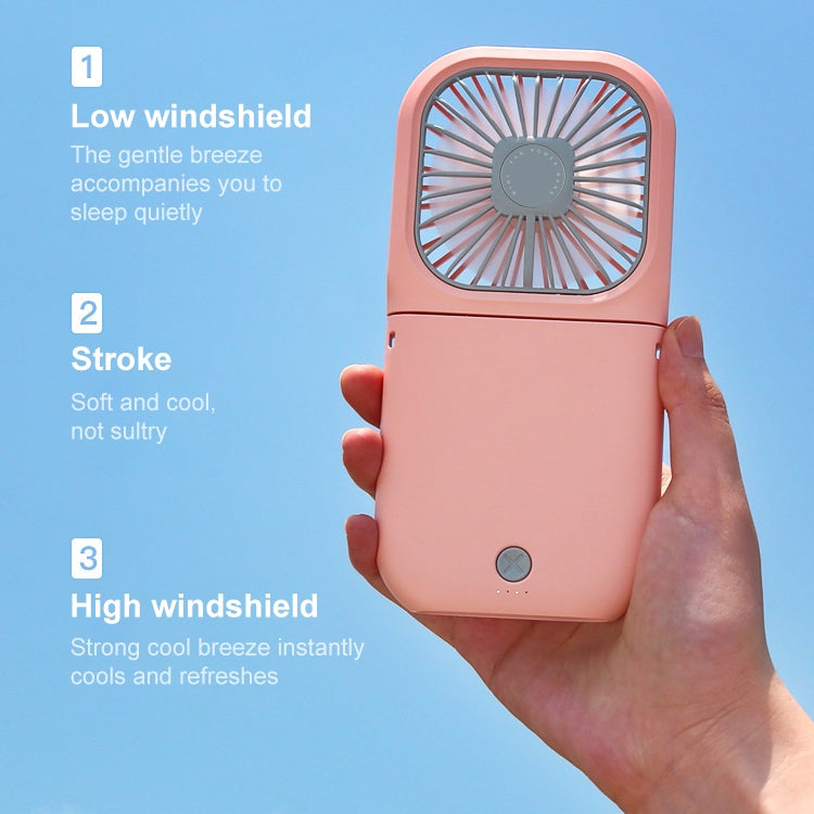 F20 Electroplating Handheld Fan Portable Desktop Folding Mute USB Hanging Neck Fan (Green)