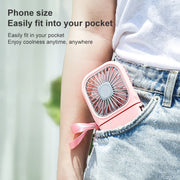 F20 Electroplating Handheld Fan Portable Desktop Folding Mute USB Hanging Neck Fan (Green)