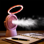 S1 Multi-function Portable USB Charging Mute Desktop Electric Fan Table Lamp, with 3 Speed Control (Purple)