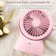 S1 Multi-function Portable USB Charging Mute Desktop Electric Fan Table Lamp, with 3 Speed Control (Sky Blue)