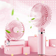 S2 Portable Foldable Handheld Electric Fan, with 3 Speed Control & Night Light (Pink) - Electric Fans by PMC TechLife | Online Shopping South Africa | PMC TechLife | Buy Now Pay Later Mobicred