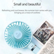 S2 Portable Foldable Handheld Electric Fan, with 3 Speed Control & Night Light (Pink)