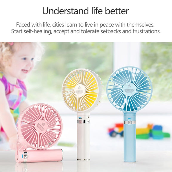 S2 Portable Foldable Handheld Electric Fan, with 3 Speed Control & Night Light (Purple)