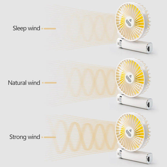 S2 Portable Foldable Handheld Electric Fan, with 3 Speed Control & Night Light (Sky Blue)