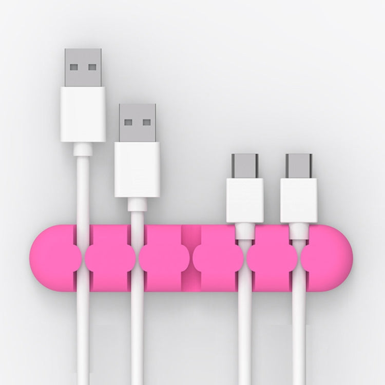 ORICO CBS5 Silicone Material Desktop Cable Manager Winder Fixer, Size: 9.6*2*1.2cm(Pink)