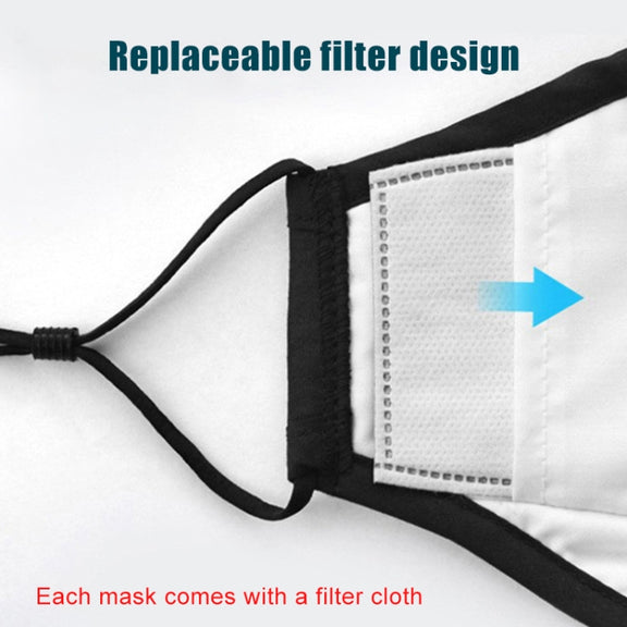 For Men Women Washable Replaceable Filter Breath-Valve PM2.5 Dustproof Face Mask(Grey)
