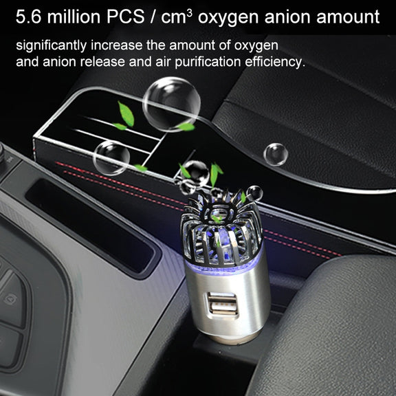 2 in 1 Car Negative-ion  Aromatherapy Air Purifier Humidifier + Dual USB Port Car Charger (Gold)