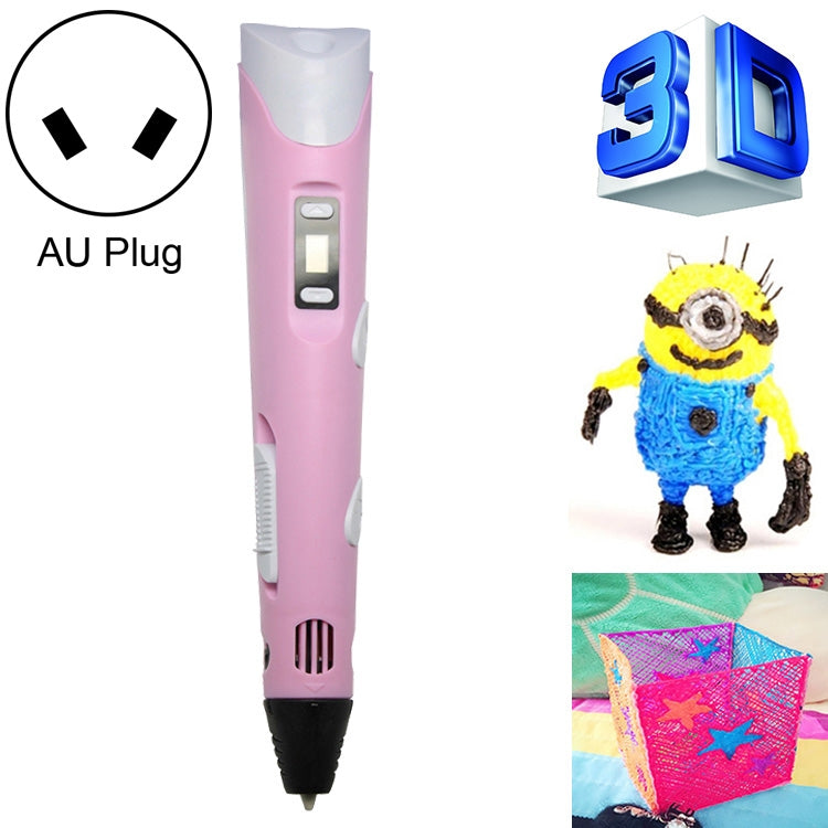 Hand-held 3D Printing Pen, AU Plug (Pink)