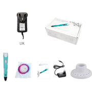 Hand-held 3D Printing Pen, UK Plug (Blue)