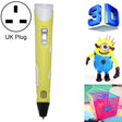 Hand-held 3D Printing Pen, UK Plug (Yellow) - 3D Printer by PMC TechLife | Online Shopping South Africa | PMC TechLife | Buy Now Pay Later Mobicred