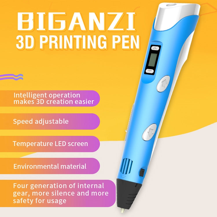 Hand-held 3D Printing Pen, US Plug(Blue)
