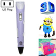 Hand-held 3D Printing Pen, US Plug(Purple) - 3D Printer by PMC TechLife | Online Shopping South Africa | PMC TechLife | Buy Now Pay Later Mobicred