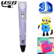 Hand-held 3D Printing Pen, USB Plug(Purple) - 3D Printer by PMC TechLife | Online Shopping South Africa | PMC TechLife | Buy Now Pay Later Mobicred