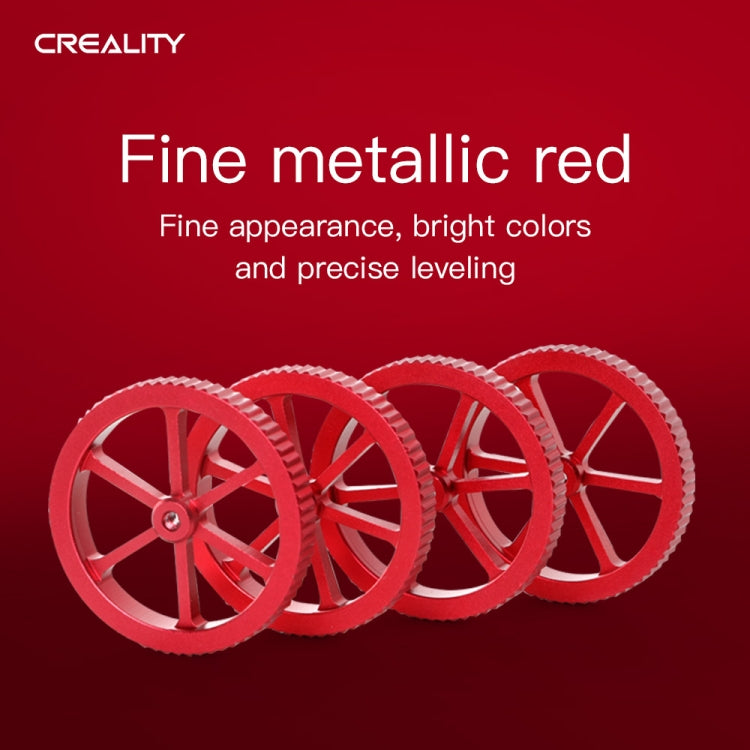 Creality Metal Red Hand Screwed Leveling Nut for Ender-3 / Ender-3 Pro / Ender-3 V2 / CR-10 Pro V2 3D Printer (Red)