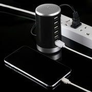 XLD4 30W 6-USB Ports Charger Station Power Adapter AC100-240V, US Plug(Black)