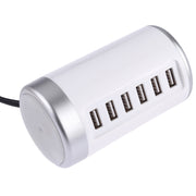 30W 6-USB Ports Charger Station Power Adapter AC100-240V, US Plug(White)