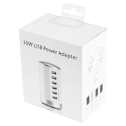 30W 6-USB Ports Charger Station Power Adapter AC100-240V, US Plug(White)