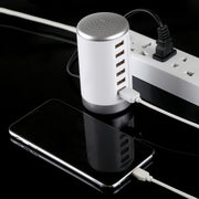 30W 6-USB Ports Charger Station Power Adapter AC100-240V, US Plug(White)