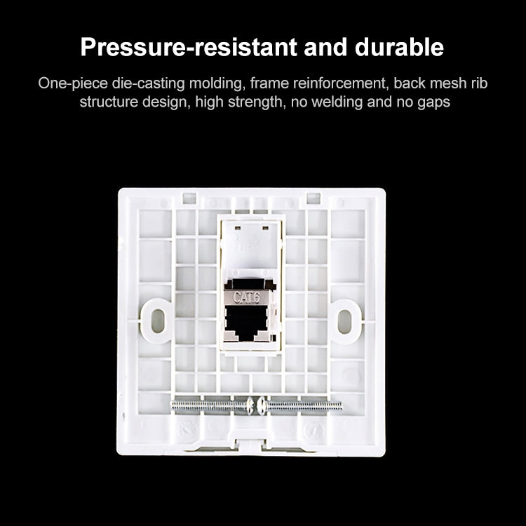 CAT.6 Shielded Pass-through Network Module, Dual Ports Panel + Shielded Pass-through + Telephone Socket (Grey)
