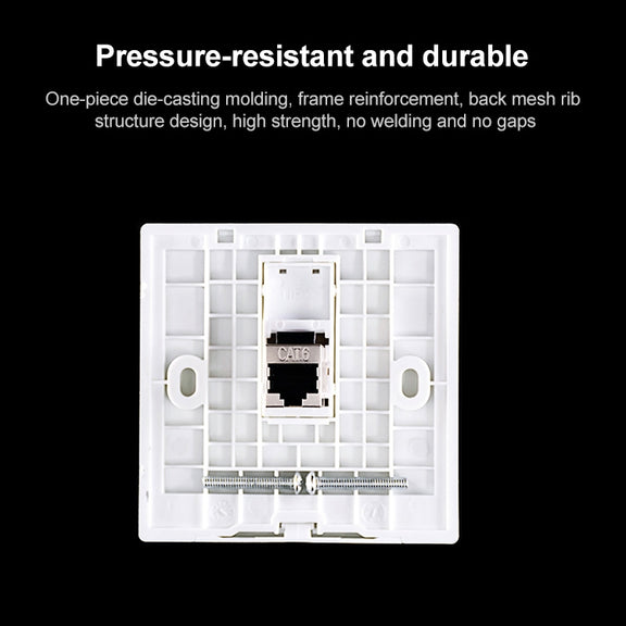 CAT.6 Shielded Pass-through Network Module, Dual Ports Panel + Shielded Pass-through + Telephone Socket (Grey)