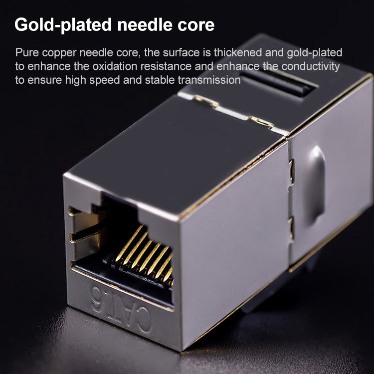 CAT.6 Shielded Pass-through Network Module, Single Port Panel + Shielded Pass-through (Grey)