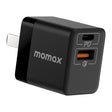 MOMAX UM36 PD 20W USB-C / Type-C + USB Fast Charger Power Adapter, CN Plug(Black) - USB Charger by MOMAX | Online Shopping South Africa | PMC TechLife | Buy Now Pay Later Mobicred