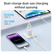 MOMAX UM36 PD 20W USB-C / Type-C + USB Fast Charger Power Adapter, CN Plug(Black)