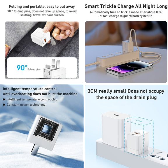 MOMAX UM36 PD 20W USB-C / Type-C + USB Fast Charger Power Adapter, CN Plug(Black)