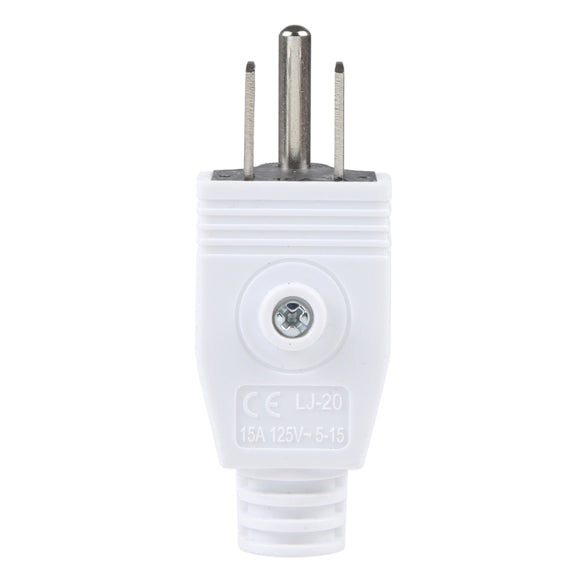 US Plug Male AC Wall Universal Travel Power Socket Plug Adapter (White)