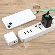 LZ-105A+C PD 20W USB-C/Type-C+QC 3.0 USB Ports Dot Pattern Travel Charger, US Plug(White)