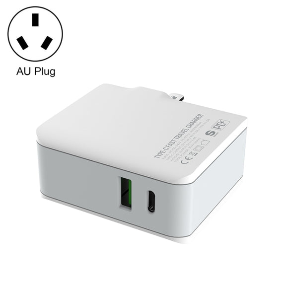 LDNIO A4403C 30W PD + Auto-id Foldable Fast Travel Charger with 1m USB-C / Type-C Cable, AU Plug
