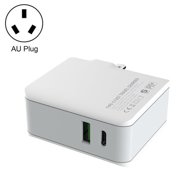 LDNIO A4403C 30W PD + Auto-id Foldable Fast Travel Charger with 1m USB-C / Type-C Cable, AU Plug