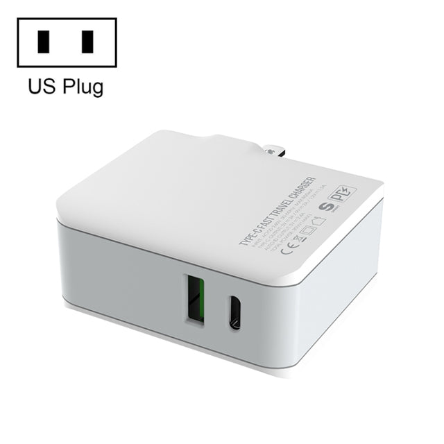 LDNIO A4403C 30W PD + Auto-id Foldable Fast Travel Charger with 1m Micro USB Cable, US Plug