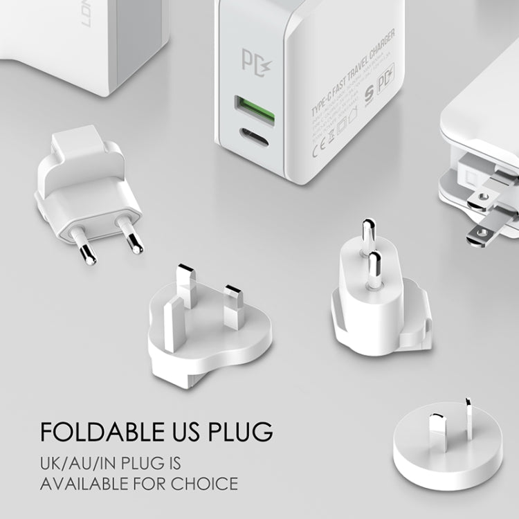 LDNIO A4403C 30W PD + Auto-id Foldable Fast Travel Charger with 1m Micro USB Cable, EU Plug