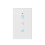 WS-US-03 EWeLink APP & Touch Control 2A 3 Gangs Tempered Glass Panel Smart Wall Switch, AC 90V-250V, US Plug